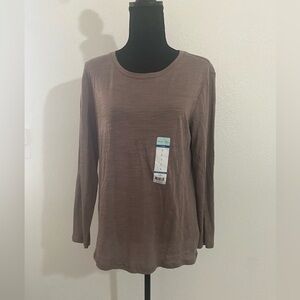 long sleeve TeeShirt from Blue Sol  Mushroom Taupe Color Size L. MSRP $16.